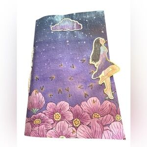 Handmade Purple Floral Journal with Illustrated Cover